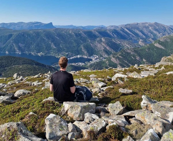 On the way up to Omnen, another mountain top in Bremanger, looking north/northwest 